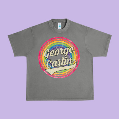 George Carlin   Retro Rainbow Faded Style Urban Heavy Tee Designed By Artisfamous
