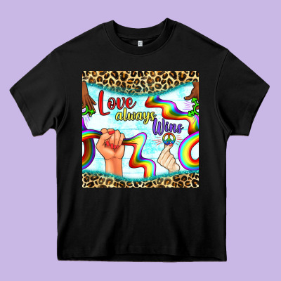 Pride Lgbtq Love Always Wins Peace Gender Symbol Heavy Core Tee Designed By Bundleandbundleshop
