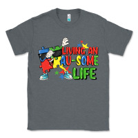 Charcoal Heather Living an au-some life Autism Awareness Day Classic Tee - FaDigitalArtStudio