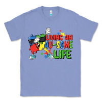 Colony Blue Living an au-some life Autism Awareness Day Classic Tee - FaDigitalArtStudio