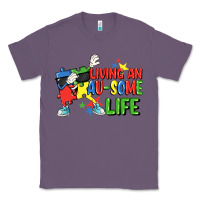 Lavender Living an au-some life Autism Awareness Day Classic Tee - FaDigitalArtStudio