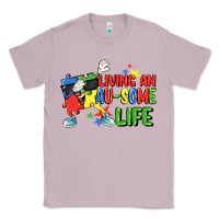 Lilac Living an au-some life Autism Awareness Day Classic Tee - FaDigitalArtStudio