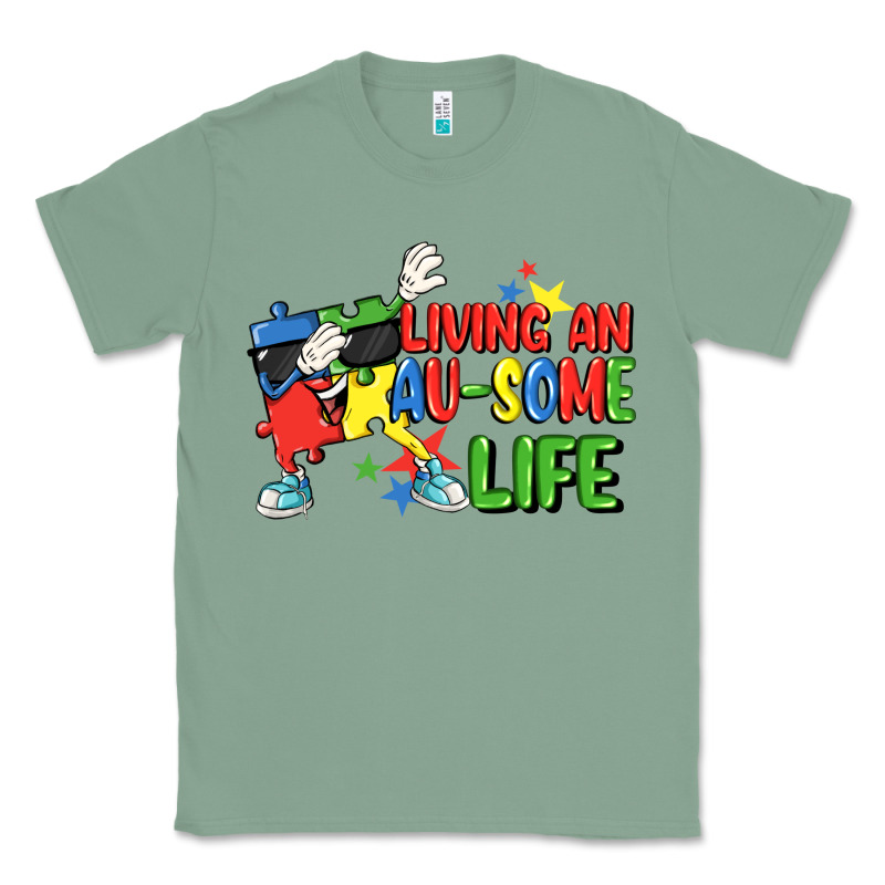 Living An Au-some Life Autism Awareness Day Classic Tee by FaDigitalArtStudio | Teevron