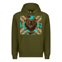 Army Green bear native american  tumbler Premium Hoodie - BarkalooDesign