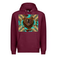 Burgundy bear native american  tumbler Premium Hoodie - BarkalooDesign