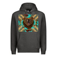 Charcoal Heather bear native american  tumbler Premium Hoodie - BarkalooDesign