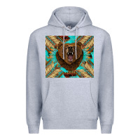 Heather Grey bear native american  tumbler Premium Hoodie - BarkalooDesign