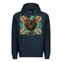 Navy bear native american  tumbler Premium Hoodie - BarkalooDesign