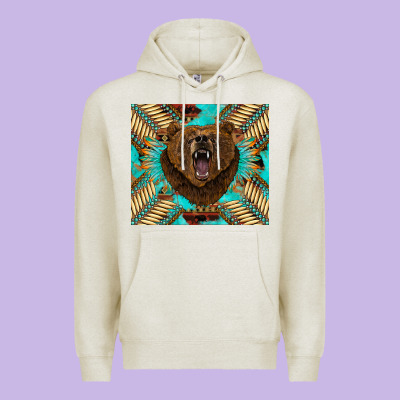 Bear Native American  Tumbler Premium Hoodie Designed By Barkaloodesign