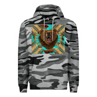 Slate Camo bear native american  tumbler Premium Hoodie - BarkalooDesign