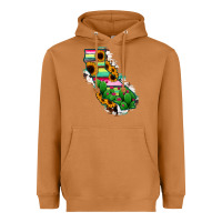 Meerkat California Map Sunflower Cactus Serape Heavyweight Hoodie - RanaPortraitStore