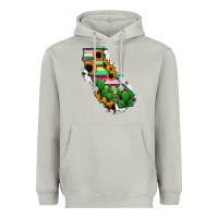 Moon Dust California Map Sunflower Cactus Serape Heavyweight Hoodie - RanaPortraitStore