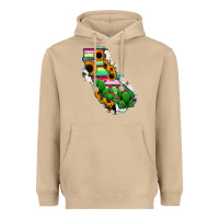 Mushroom California Map Sunflower Cactus Serape Heavyweight Hoodie - RanaPortraitStore