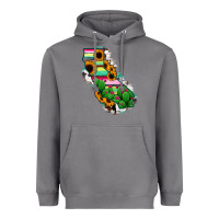 Storm California Map Sunflower Cactus Serape Heavyweight Hoodie - RanaPortraitStore