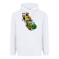 White California Map Sunflower Cactus Serape Heavyweight Hoodie - RanaPortraitStore