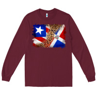 Puerto Rico And Dominican Republic Flag Long Sleeve Tee | Teevron