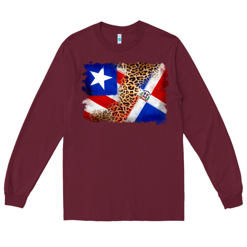 Puerto Rico And Dominican Republic Flag Long Sleeve Tee by Artiststas | Teevron