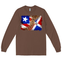 Chestnut puerto rico and dominican republic flag Long Sleeve Tee - Artiststas