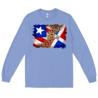 Colony Blue puerto rico and dominican republic flag Long Sleeve Tee - Artiststas