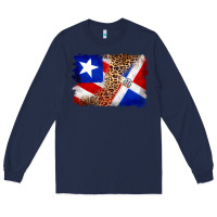 Navy puerto rico and dominican republic flag Long Sleeve Tee - Artiststas