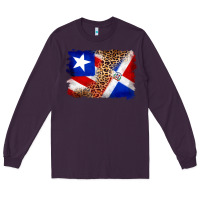 Plum puerto rico and dominican republic flag Long Sleeve Tee - Artiststas