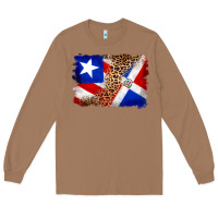 Toasted Coconut puerto rico and dominican republic flag Long Sleeve Tee - Artiststas