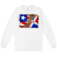 White puerto rico and dominican republic flag Long Sleeve Tee - Artiststas