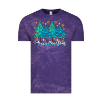 Cloud Purple Merry Christmas Vintage Tee - CowhideDigitalArt