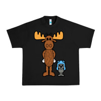 Black rocky and bullwinkle Urban Heavy Tee - artisFamous