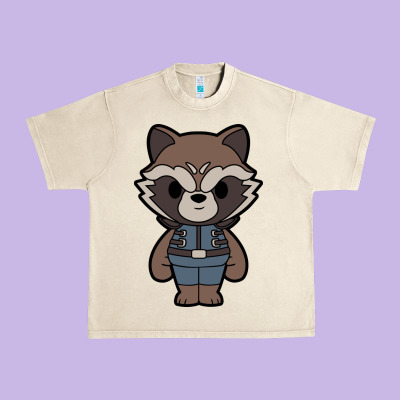 Rocket Racoon Chibi Urban Heavy Tee Designed By Artisfamous