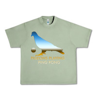 Oil Green Best Pigeons Playing Ping Pong Music Urban Heavy Tee - artisFamous
