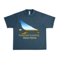 Midnight Navy Best Pigeons Playing Ping Pong Music Urban Heavy Tee - artisFamous