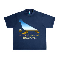 Navy Best Pigeons Playing Ping Pong Music Urban Heavy Tee - artisFamous