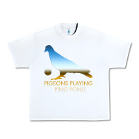White Best Pigeons Playing Ping Pong Music Urban Heavy Tee - artisFamous