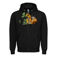 Black sunflower pumpkin Zipper Hoodie - RanaPortraitStore