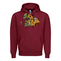 Burgundy sunflower pumpkin Zipper Hoodie - RanaPortraitStore