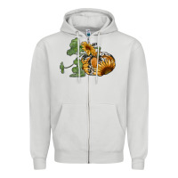 Dove Grey sunflower pumpkin Zipper Hoodie - RanaPortraitStore