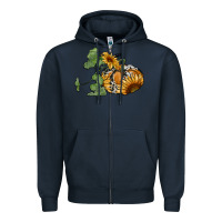 Navy sunflower pumpkin Zipper Hoodie - RanaPortraitStore