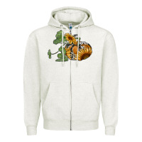Oatmeal Heather sunflower pumpkin Zipper Hoodie - RanaPortraitStore