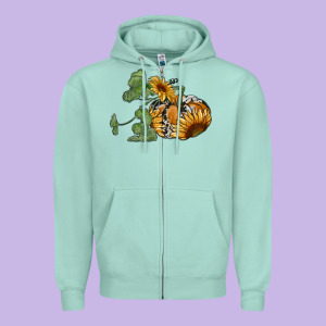 Sunflower Pumpkin Zipper Hoodie Designed By Ranaportraitstore
