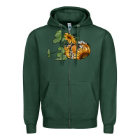 Sports Green sunflower pumpkin Zipper Hoodie - RanaPortraitStore