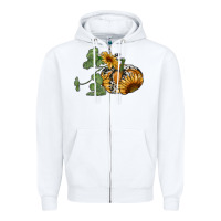 White sunflower pumpkin Zipper Hoodie - RanaPortraitStore