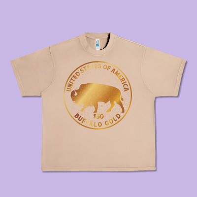 Buffalo Gold Native American - Bison Urban Heavy Tee Designed By Artisfamous
