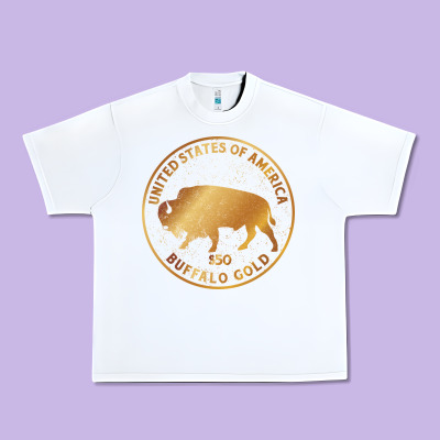 Buffalo Gold Native American - Bison Urban Heavy Tee Designed By Artisfamous