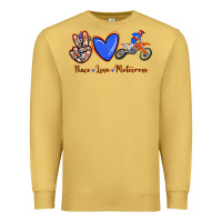 Antique Gold Peace Love Motocross Premium Sweatshirt - RanaPortraitStore
