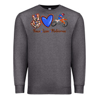 Charcoal Heather Peace Love Motocross Premium Sweatshirt - RanaPortraitStore