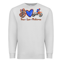 Dove Grey Peace Love Motocross Premium Sweatshirt - RanaPortraitStore