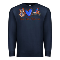 Navy Peace Love Motocross Premium Sweatshirt - RanaPortraitStore