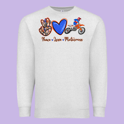 Peace Love Motocross Premium Sweatshirt Designed By Ranaportraitstore