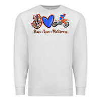 Oatmeal Heather Peace Love Motocross Premium Sweatshirt - RanaPortraitStore